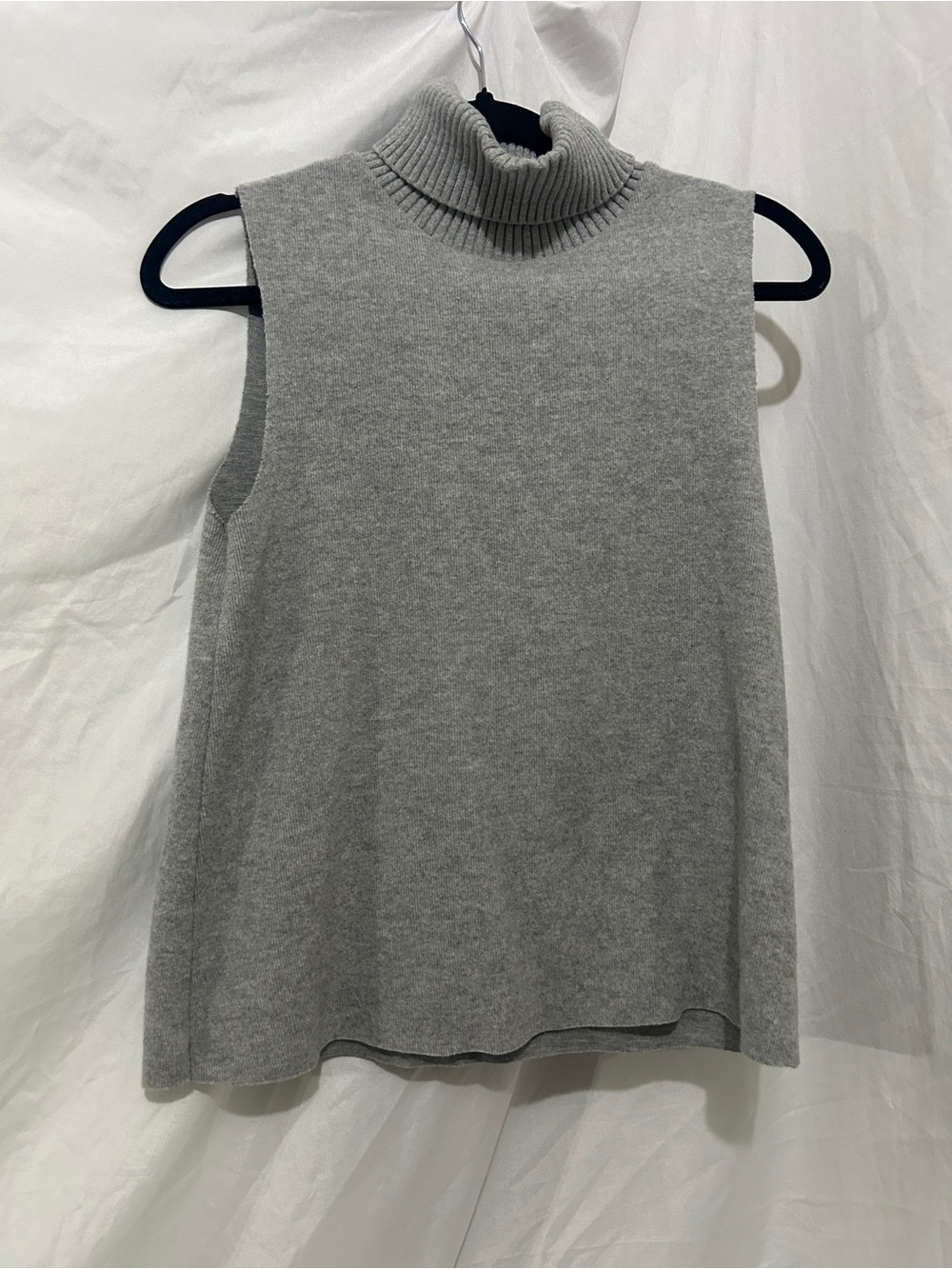 Zara Gray Sleeveless Turtleneck Knit Sweater Vest - Size Small